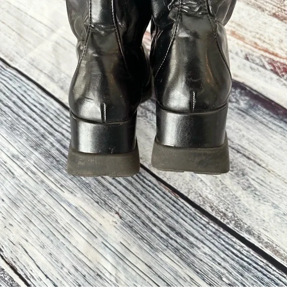 Vintage 90’s Unlisted Vegan Leather Chunky Black Boots - Picture 3 of 11